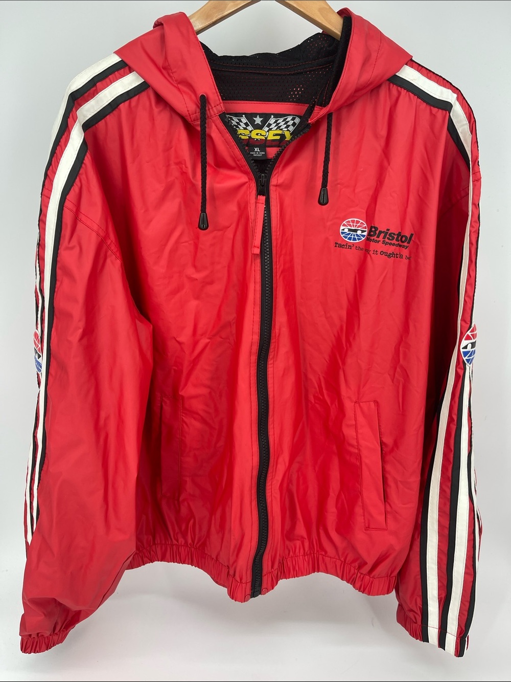 Vintage Essex Bristol Motor Speedway Men’s Hooded Jacket XL
